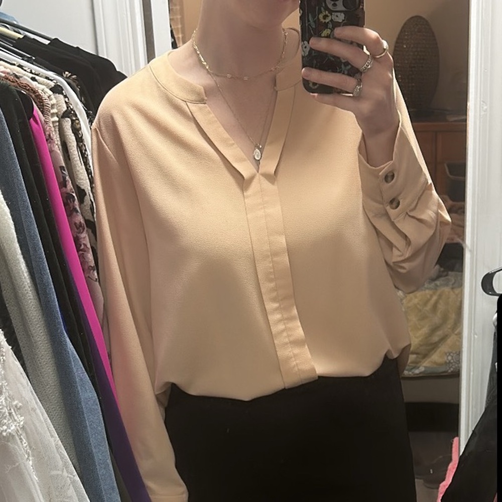 Cream chiffon blouse
